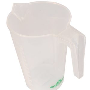 Hydrofarm 1000mL food-grade plastic measuring cup with graduated metric markings for mixing hydroponic nutrients and additives.