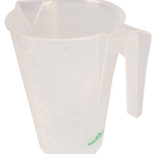 Hydrofarm 3000mL food-grade plastic measuring cup with graduated metric markings for mixing hydroponic nutrients and additives.
