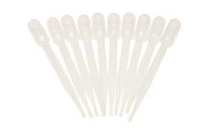 3 mL transfer pipettes for measuring nutrients and hydroponic solutions. May be used to transfer small seeds more easily.
