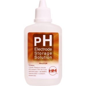 HM Digital PH-STOR pH electrode storage solution bottle for maintaining pH meter electrodes.